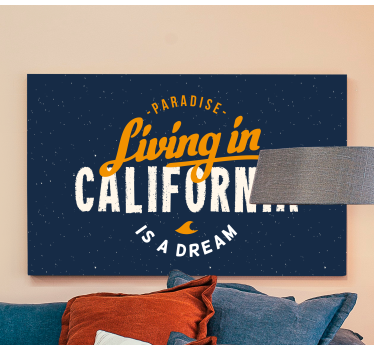 Quadro con frase vivere in california - TenStickers