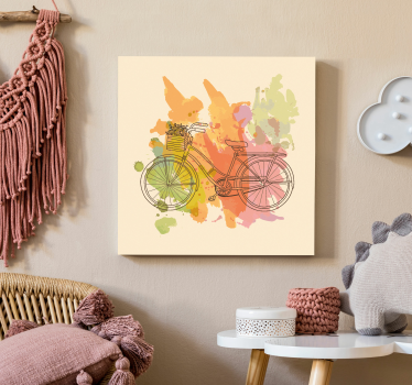 Quadro con testo bicicletta con cestino - TenStickers