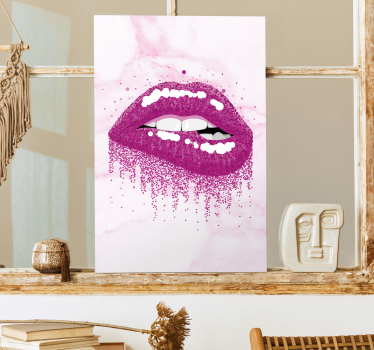 Quadro con testo impronta di bacio splash - TenStickers