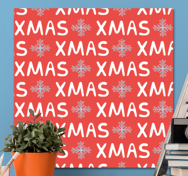 Quadro con testo motivo fiocchi di neve natalizi - TenStickers