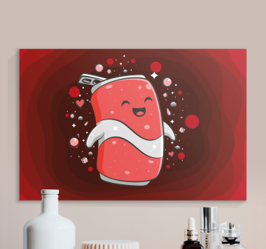 Quadro con testo personaggio soda felice - TenStickers