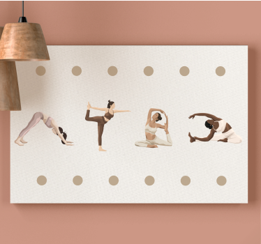 Quadro con testo sequenza di posa yoga - TenStickers