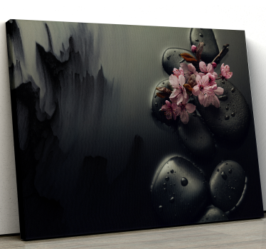 Quadro elegante con fiori colorati e pietre - TenStickers