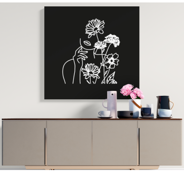 Dipinto fiori design floreale minimalista femminile - TenStickers