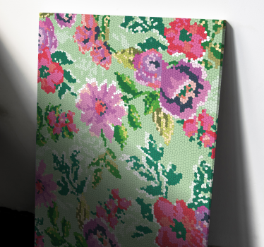 Dipinto fiori motivo floreale a mosaico - TenStickers