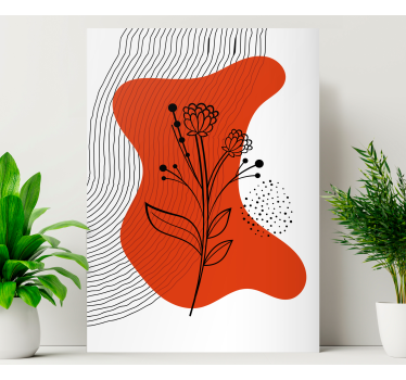 Dipinto fiori sagoma floreale astratta - TenStickers