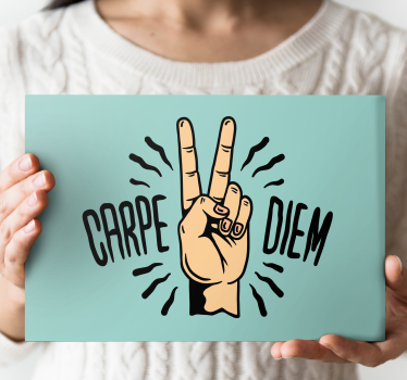 Quadro con frase gesto della mano carpe diem - TenStickers