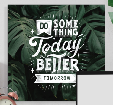 Quadro con frase messaggio motivazionale domani - TenStickers