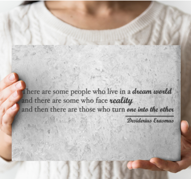 Quadro con frase trasformazione della realtà dei sogni - TenStickers