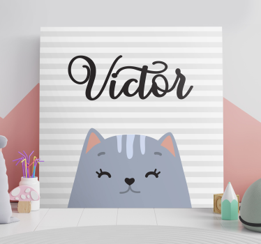Quadro gatto gatto sorridente victor - TenStickers