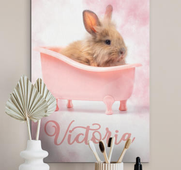 Quadro gatto ritratto di coniglietto carino - TenStickers