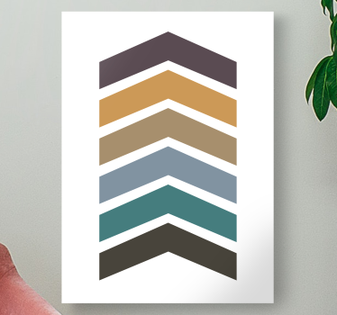 Dipinto geometrico disegno a motivo chevron - TenStickers