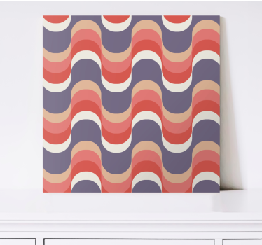 Dipinto geometrico disegno a motivo ondulato - TenStickers
