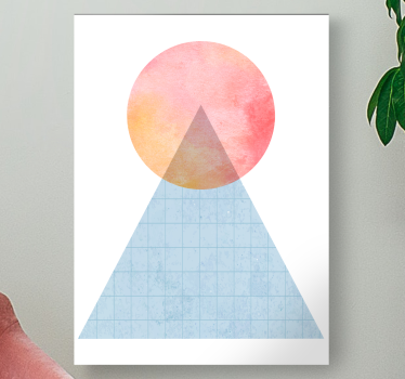 Dipinto geometrico forma del tramonto del triangolo - TenStickers