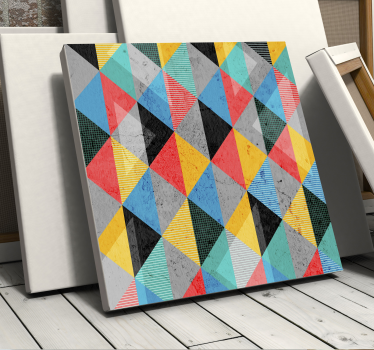 Dipinto geometrico motivo dinamico a diamante - TenStickers