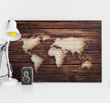 Quadro in 3D Marrone di legno - TenStickers