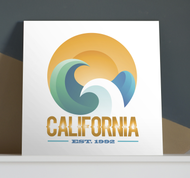 Dipinto marinaio emblema del surf californiano - TenStickers