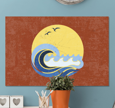 Quadro marinaio Sole, spiaggia e onda - TenStickers