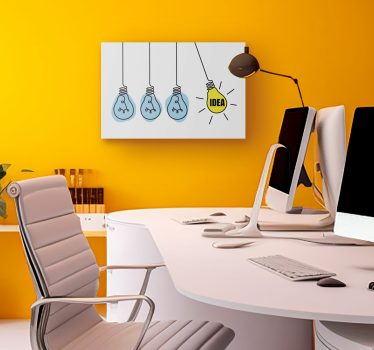 Quadro motivazionale parola idea con lampadina - TenStickers