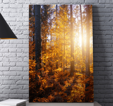 Quadro paesaggio Alberi del sole della foresta - TenStickers