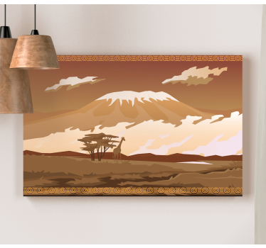 Quadro paesaggio Paesaggio marrone kilimangiaro - TenStickers