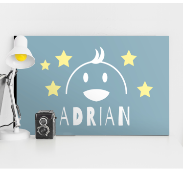 Quadro per bambini faccia di personaggio felice - TenStickers
