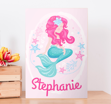 Quadro per cameretta sirena personalizzata - TenStickers