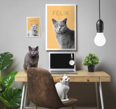 Quadro ritratto animale domestico personalizzabile - TenStickers