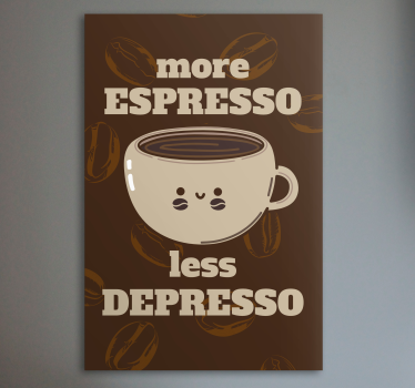 Quadro rustico citazione sulla tazza di caffè - TenStickers