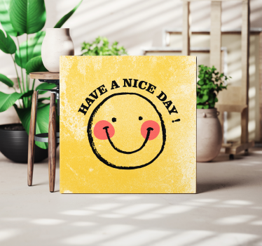 Quadro soggiorno Faccina sorridente "buona giornata" - TenStickers