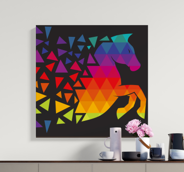 Quadro stampa cavallo Cavallo con dods colorati - TenStickers