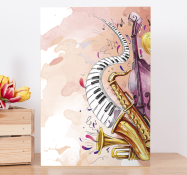 Quadro con strumenti musicali effetto moderno - TenStickers