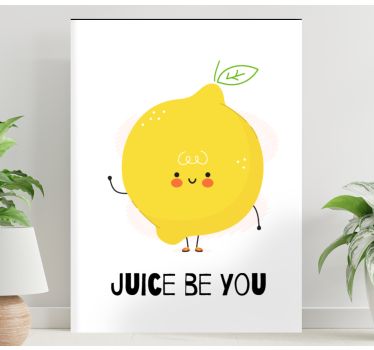 Quadro stampa testo Citazione divertente con limone giallo - TenStickers