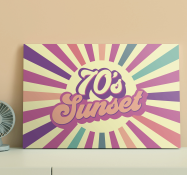 Quadro con testo grafica retrò tramonto - TenStickers