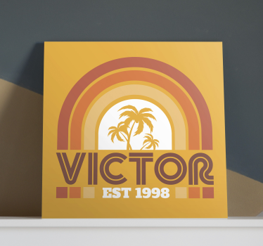 Quadro vintage palma personalizzata retrò - TenStickers