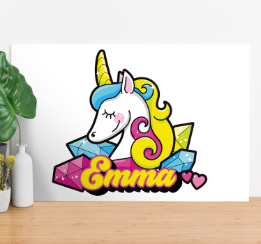 Quadro unicorno con gemme - TenStickers