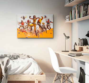 Quadro videogioco attacco di personaggi volanti - TenStickers