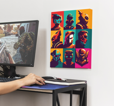 Quadro videogioco personaggi epici dell'arte pop - TenStickers