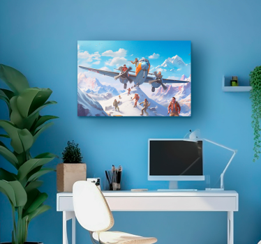 Quadro videogioco personaggi su un aereo - TenStickers