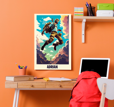Quadro videogioco personaggio epico con nome personalizzato - TenStickers