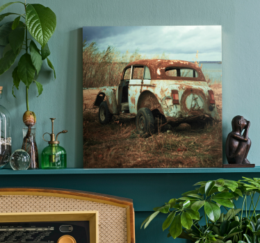 Quadro vintage auto classica arrugginita - TenStickers