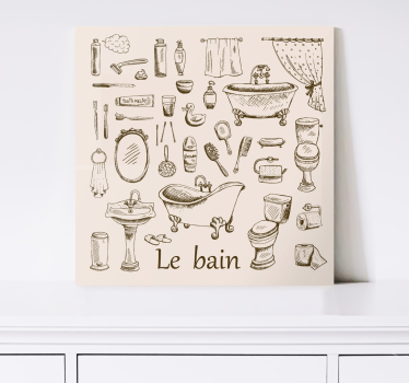Quadro con elementi del bagno effetto vintage - TenStickers