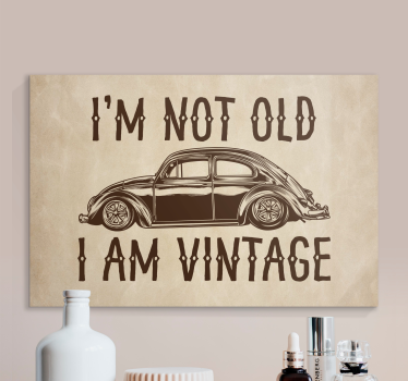 Quadro vintage citazione auto d'epoca - TenStickers