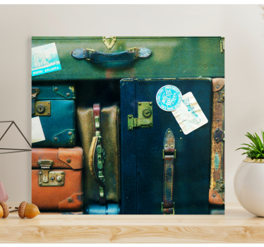 Quadro vintage collezione valigie da viaggio - TenStickers