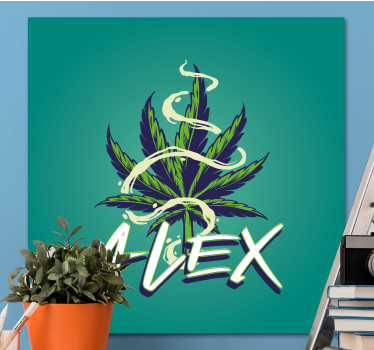 Quadro vintage design foglia di marijuana - TenStickers