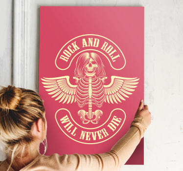 Quadro vintage leggenda rock scheletrica - TenStickers