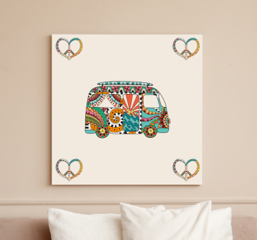 Quadro vintage motivo furgoni colorati - TenStickers
