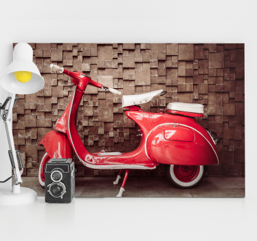 Quadro vintage Moto rossa - TenStickers