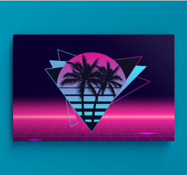 Quadro vintage Palma in stile vaporwave - TenStickers