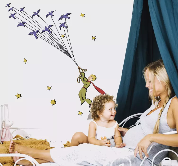 Adesivo murale il piccolo principe volando - TenStickers